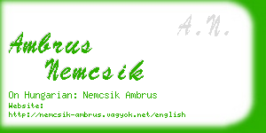 ambrus nemcsik business card